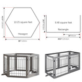 Folding Pet Gate 144" Wide, 30" Tall No-Assembly Wooden Dog Gate