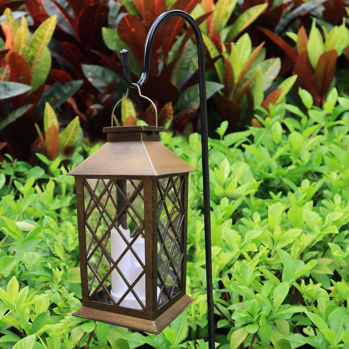 Solar Lantern Outdoor,Hanging - PVC Waterproof 3 LED Flameless Candle