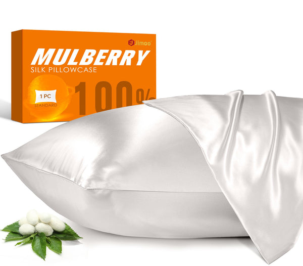 100% Mulberry Silk Pillowcase for Hair and Skin, 22 Momme Natural Silk Pillow Case