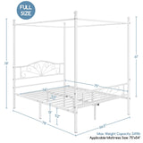 Full Canopy Bed Frames Graceful Scroll Metal Canopy