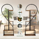 6 Tier Metal Plant Stand, Creative Half Heart Shape Ladder Plant Stands