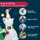 6 ft Christmas Polar Bear Inflatable Decoration