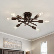 6-Lights Semi Flush Mount Ceiling Light Fixture Vintage Modern Bronze