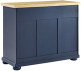 Madison Kitchen Island with Butcher Block Top, Navy