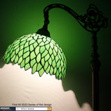 Tiffany Lamp Floor Green Wisteria Stained Glass Arched Lamp 12X18X64 Inches