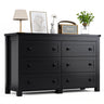 Black Dresser for Bedroom with 6 Drawers, Modern Chest of Drawers, Wood Dressers