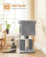 Cat Tree with Sisal-Covered Scratching Posts and 2 Plush Condos