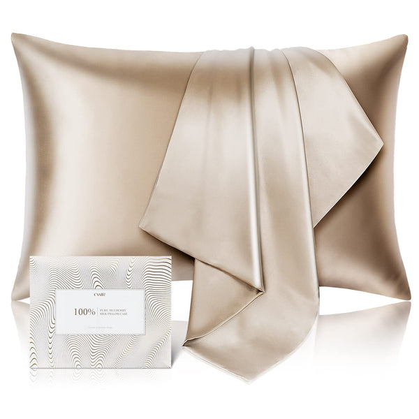 100% Pure Mulberry Silk Pillowcase for Hair and Skin - Allergen Resistant Dual Sides