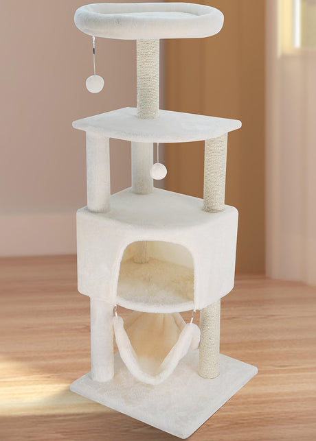 45in Cat Tree Tower with Big Cat Condo for Indoor Cats,Cat Tower Activity Center