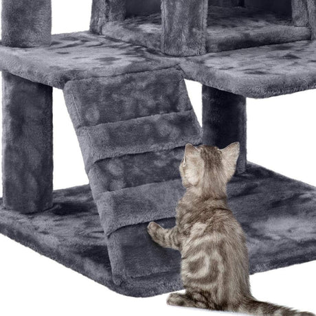 Topeakmart 54in Cat Tree, Cat Tower w/Large Cat Condo Scratching Posts and Perch