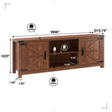 TV Stand for 75 Inch TV, Farmhouse TV Console Table with Barn Door Cabinets