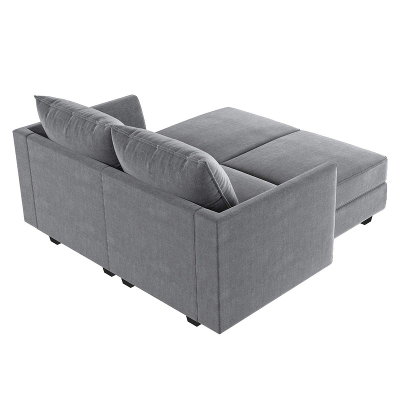 Convertible Sectional Sofa with Chaise Modular Sectional Couch with Ottoman, Modular Sofa Couch