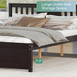 Queen Size Bed Frame, Wood Platform Bed Frame with Headboard