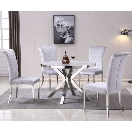 Dining Chairs, Light Grey Velvet Dining Chairs