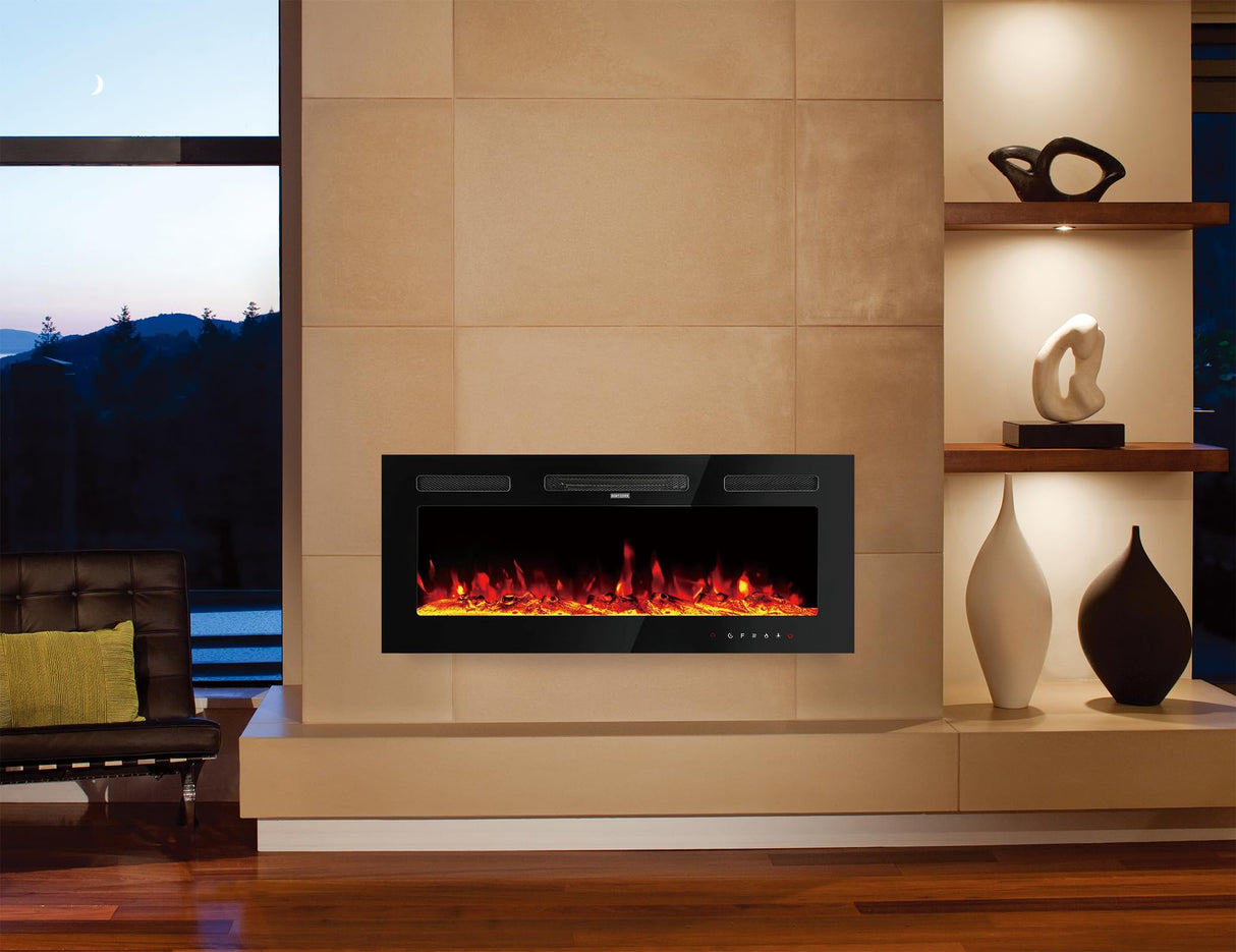 Wall Fireplace Electric with Remote Control Freestanding