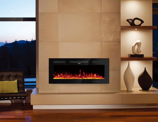 50 Inch Electric Fireplace Inserts Wall Mounted Recessed Fireplace