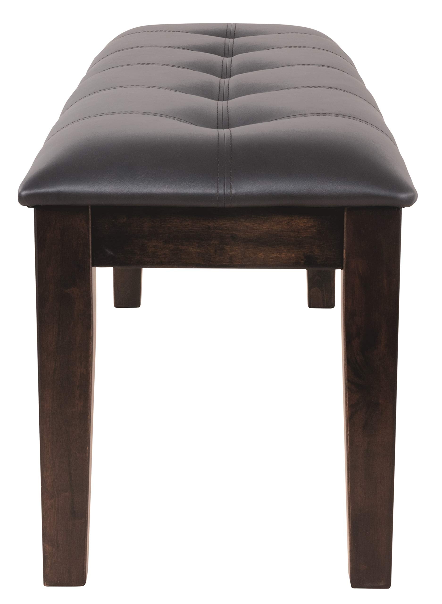 Haddigan Traditional Upholstered Dining Room Bench, Dark Brown
