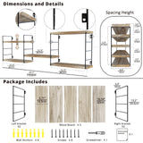 Floating Shelves Wall Mounted, Adjustable Storage Rack for Office, Bathroom, Living Room