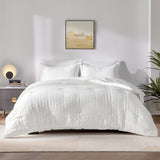 Queen Bed in a Bag White Seersucker Comforter Set