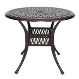 35” Round Cast Dining Table, Outdoor Patio Retro Bistro Dining Table