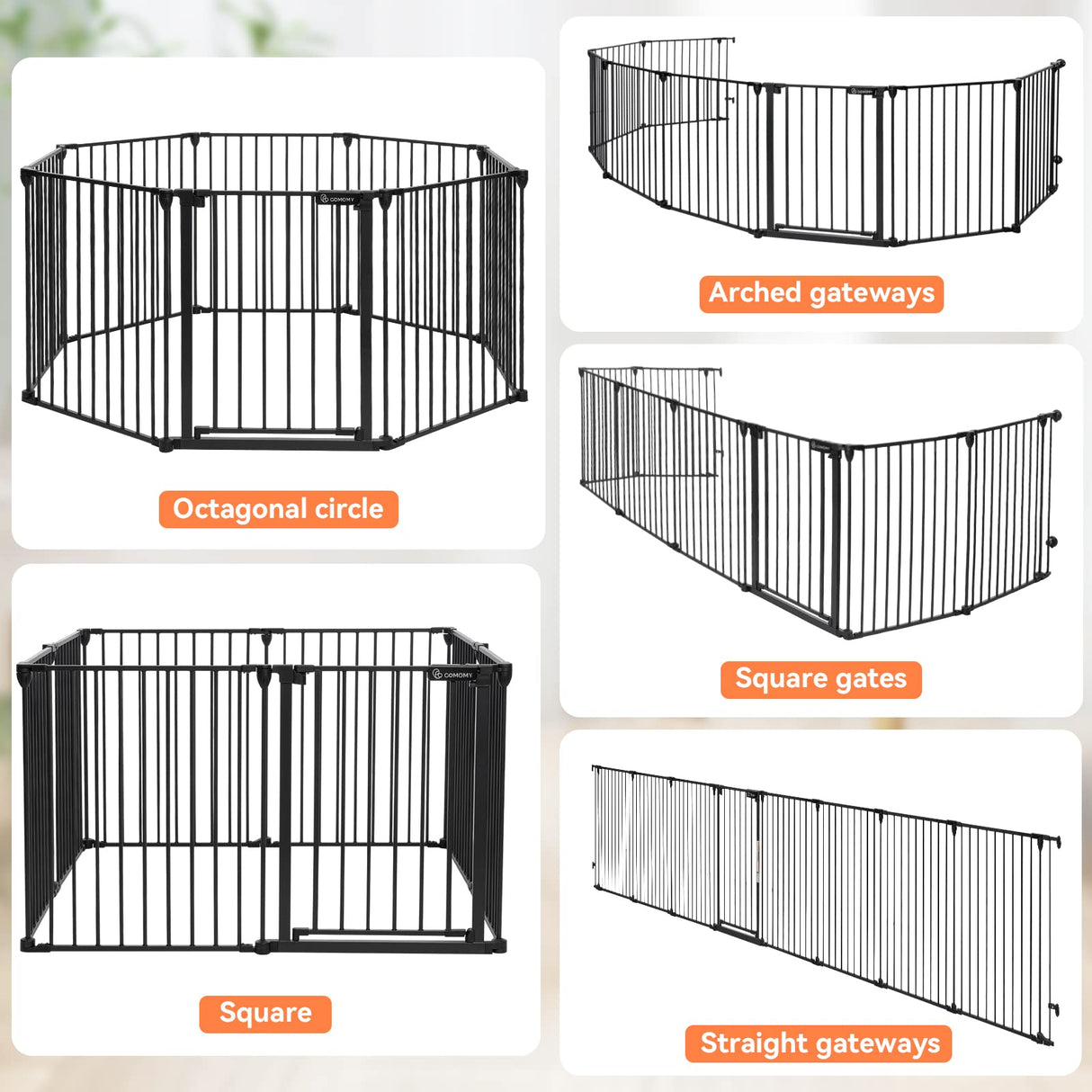 Baby Gate Extra Wide, Dog Gate Pet Gate for House Stairs Doorways Fireplace