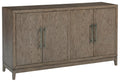 Chrestner Contemporary Dining Server with 2 Double Door Cabinets, Brown Finish