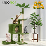 Cat Tree Cat Tower for Indoor Cats with Green Leaves