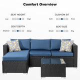 Patio Furniture Set 3 Piece Outdoor Sectional Patio Sofa