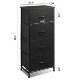 Dresser with 4 Drawers, Fabric Storage Tower, Organizer Unit for Bedroom