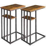 C Shaped End Table,Side Table for Sofa and Bed,Set of 2