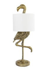 Resin Flamingo Table Lamp with Linen Shade