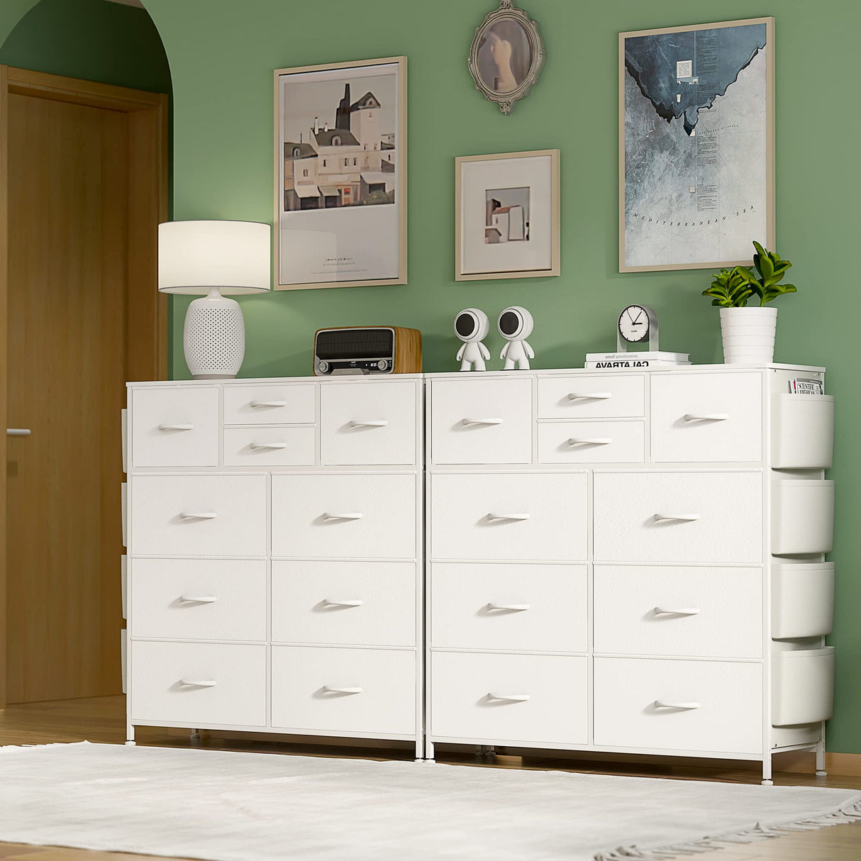 White Dresser for Bedroom with 10 Drawers Chest of Drawers