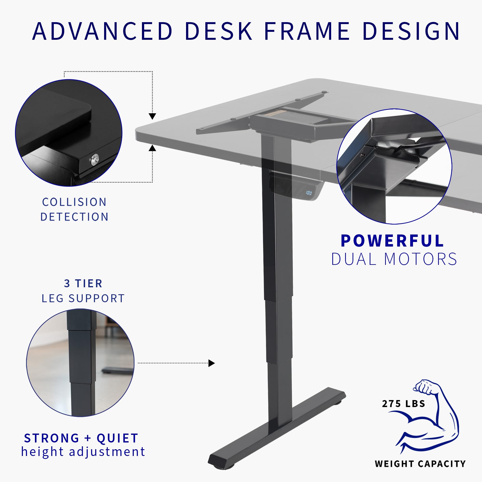 Electric Height Adjustable 71 x 30 inch Memory Stand Up Desk
