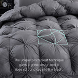 Pinch Pleat Feathers Down Comforter King Size Duvet Insert,750+ Fill Power