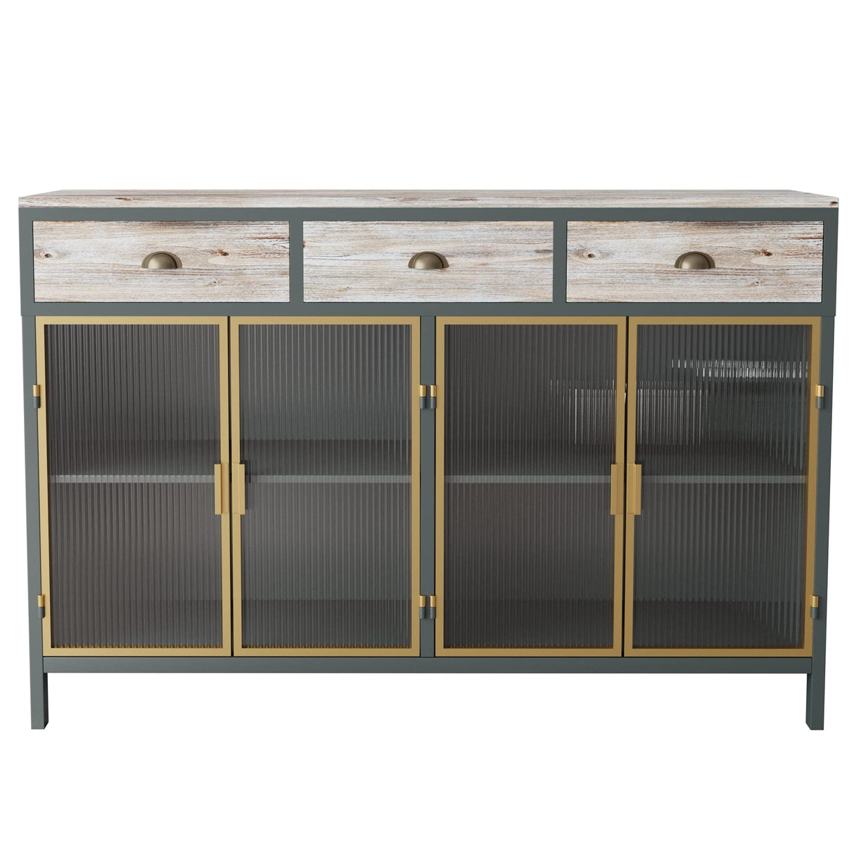 Home Furniture Series Modern Sideboard Storage with 4 Glass Doors