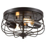 2-Light Industrial Flush Mount Ceiling Light Fixture