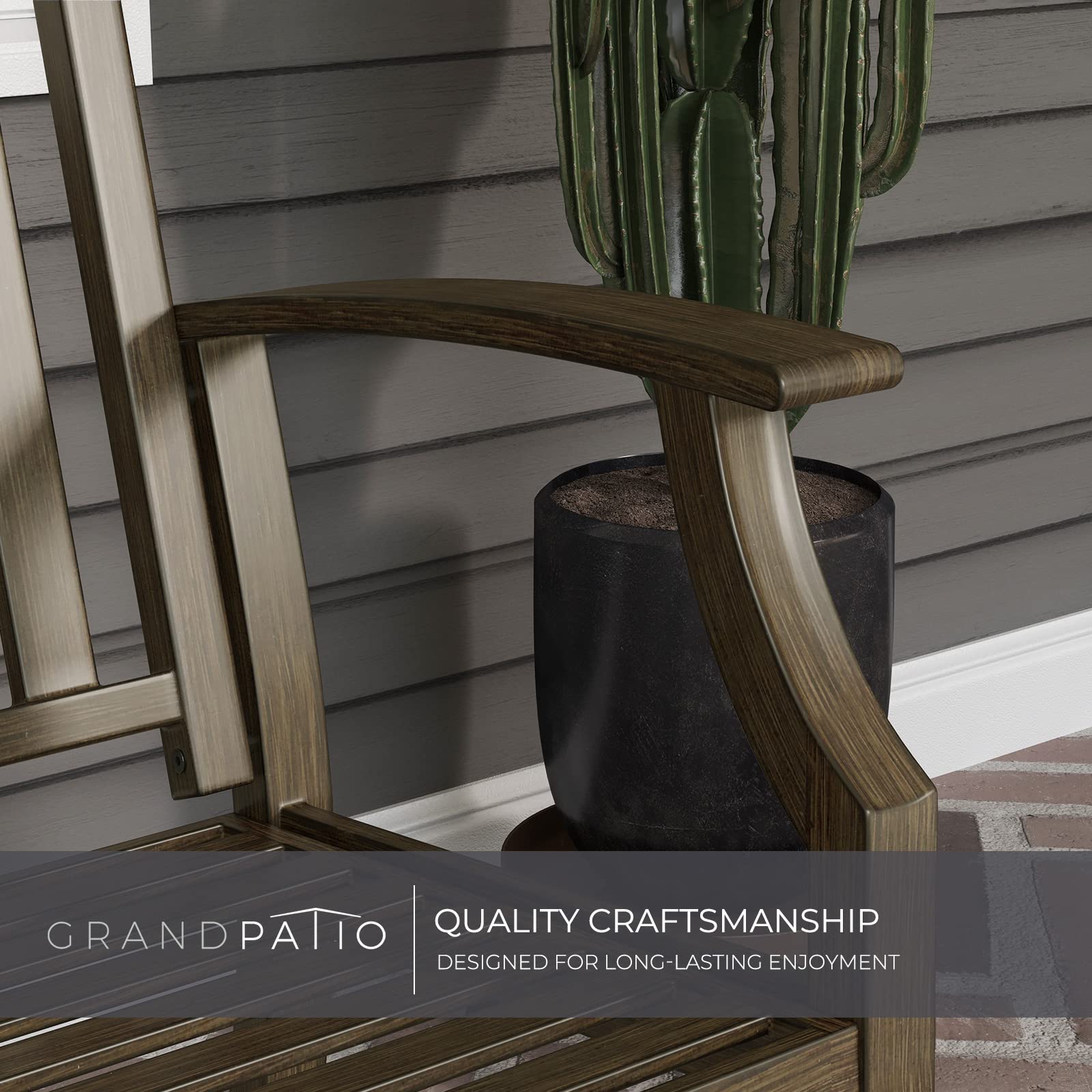 Garden Bench, Outdoor Benches with Anti-Rust Aluminum Steel Metal Frame