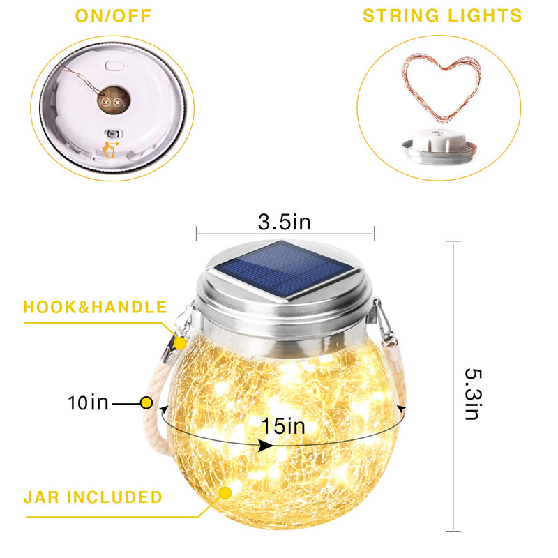 Solar Lantern, 2 Pack Outdoor Lanterns with 30 LED Waterproof Garden Decor