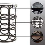 Interlocking Circles Side Accent Table, 22"H x 16.75"W x 16.75"D