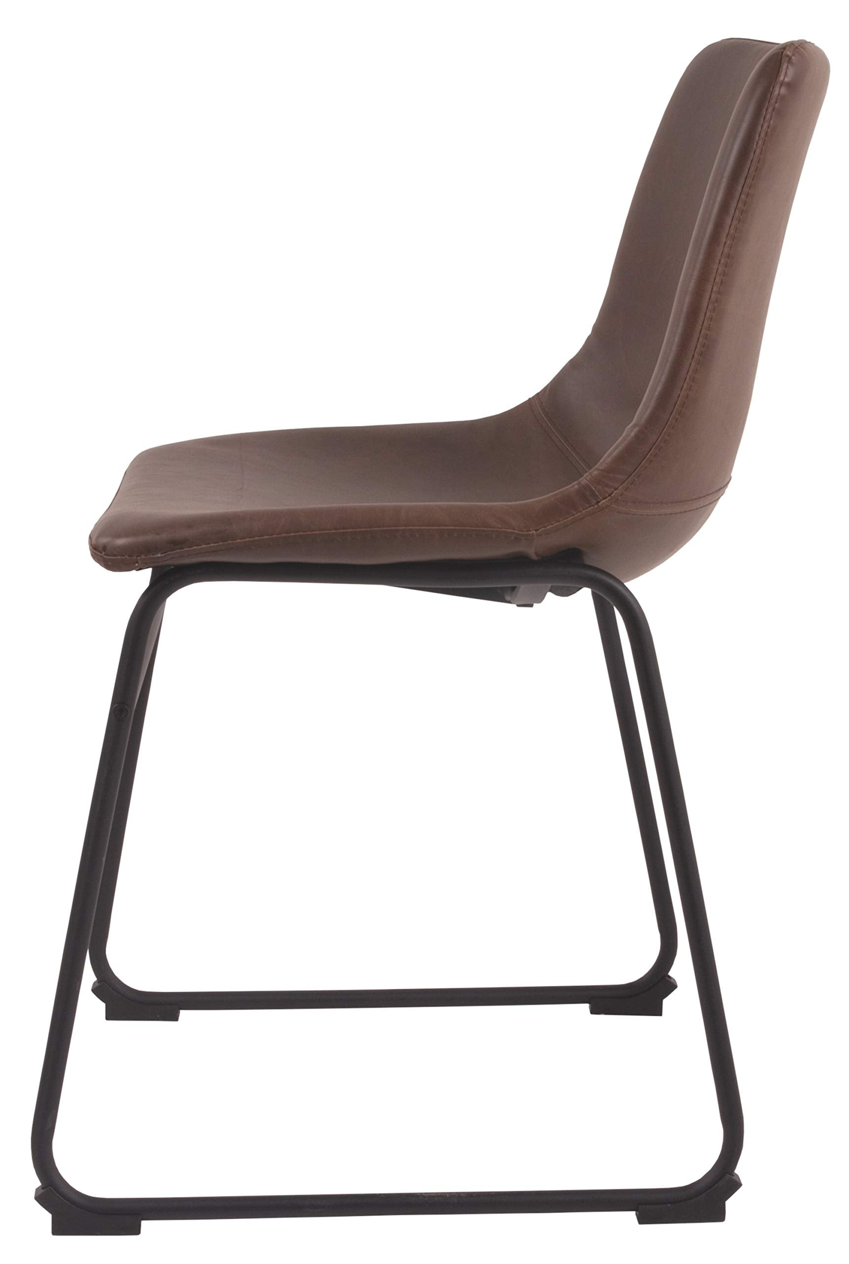 Mid Century Centiar 18.75" Dining Bucket Chair, 2 Count, Black and Brown