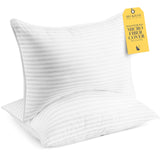 Bed Pillows King Size Set of 2 - Microfiber Pillow for Back, Stomach