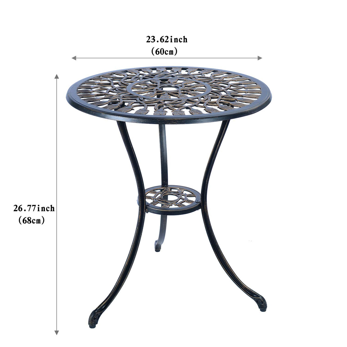 3 Piece Bistro Set ,Outdoor Patio Set, Anti-Rust Cast Aluminum Bistro Set