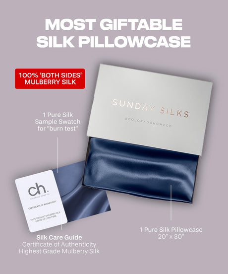 Silk Pillowcase for Hair and Skin - 22 Momme Highest Grade 6A Pure Silk Both Sides