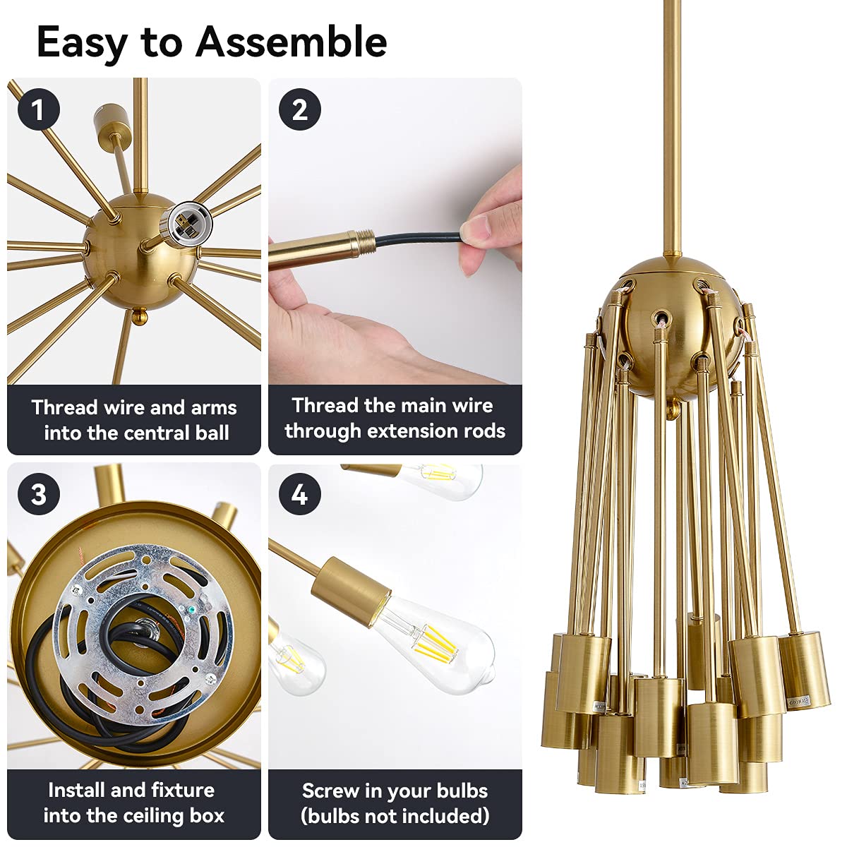 Sputnik Chandeliers, Adjustable 15