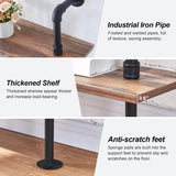 Industrial Bookshelf, 6-Tier Industrial Pipe Bookshelf, Wall Mounted Ladder Shelves