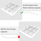 King Size Upholstered Platform Bed Frame with Wooden Slats Support