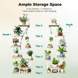 2 Pcs 6 Tier 9 Potted Metal Plant Stand Plant Stands for Plants Multiple