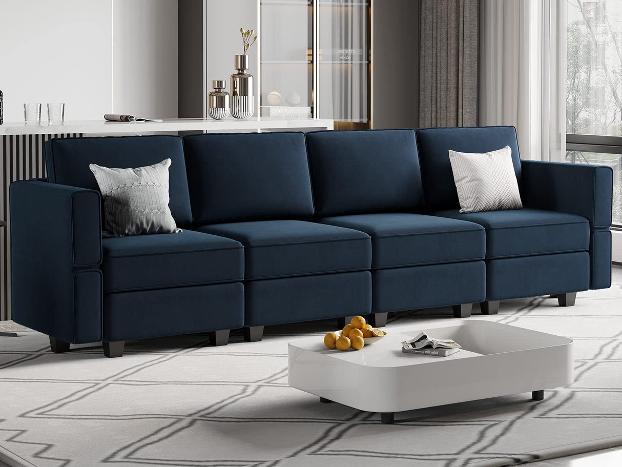 Sofa Velvet Sofa for Living Room Blue