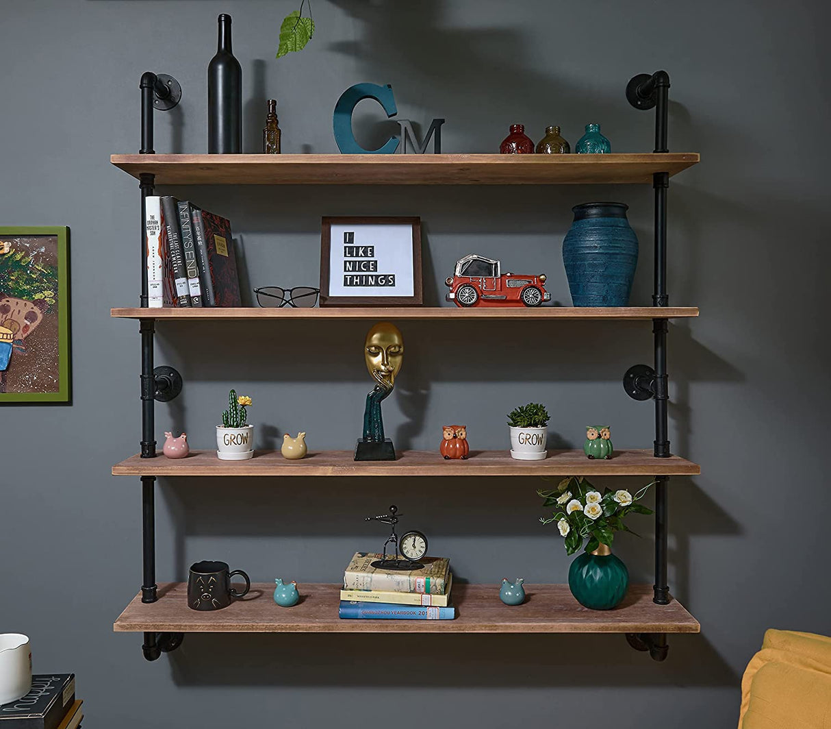 Floating Bookshelf Shelves Industrial Pipe Shelving Industrial Floating Pipe Shelves