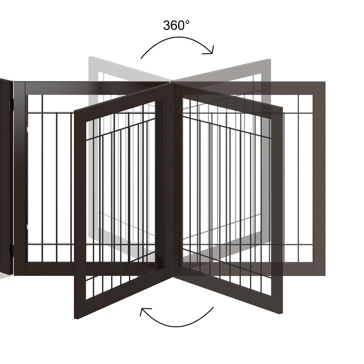 144-inch Extra Wide 30-inches Tall Dog gate with Door Walk Through, Freestanding Wire